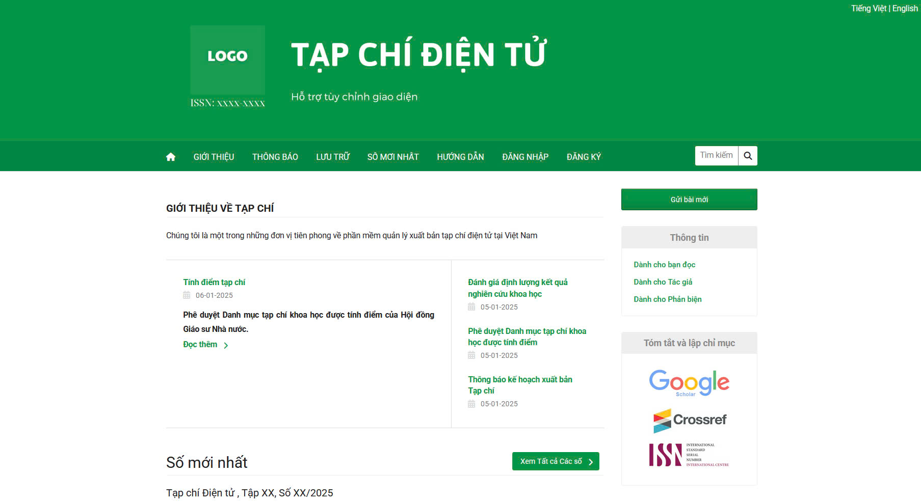 Giao diện bạn đọc – Tạp chí điện tử
